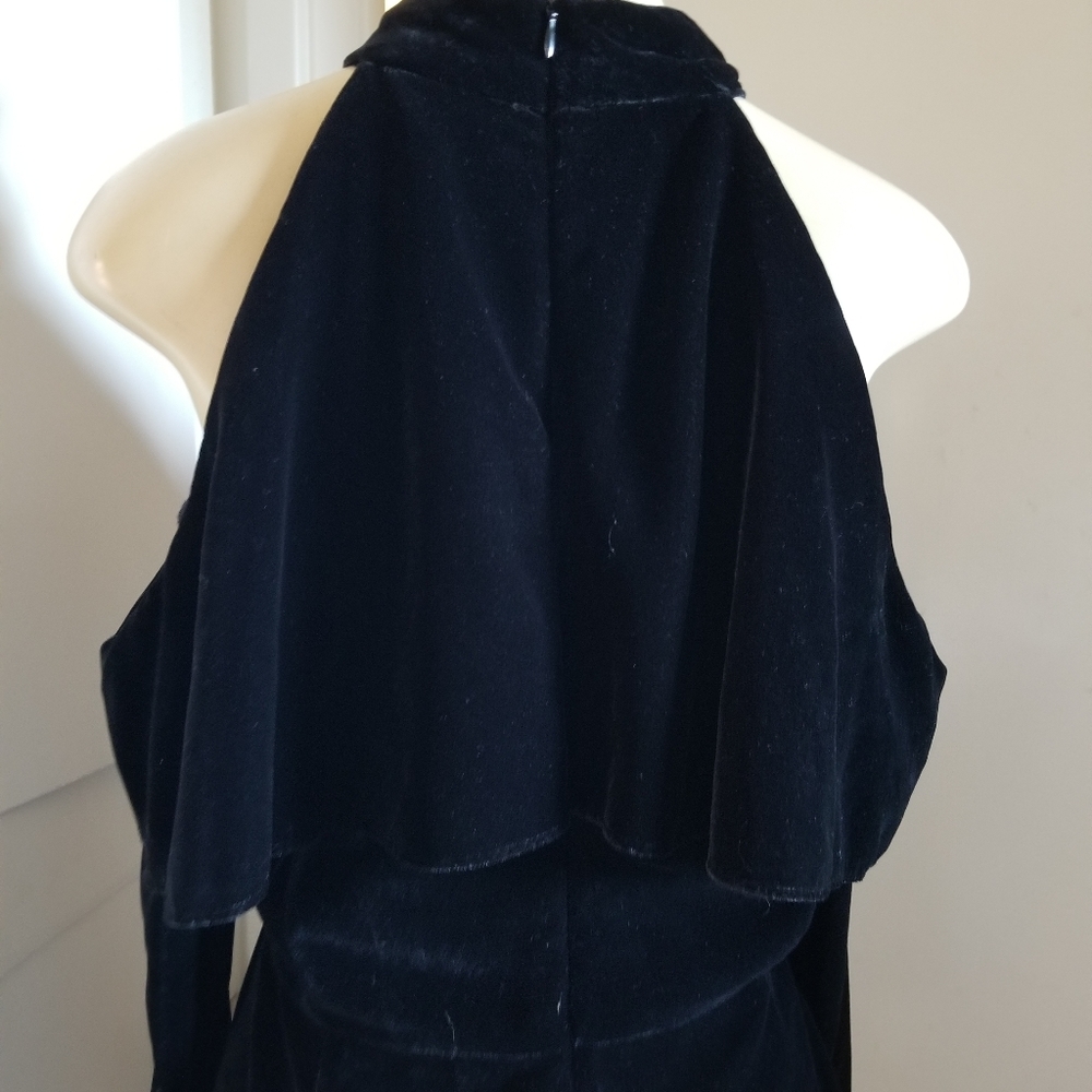 Zara black velvet  off shoulder holiday dress large - Picture 8 of 15